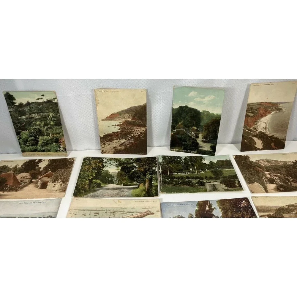 28 Vtg Postcards Torquay England Sands Cove Waldon West Front Beach Lot 1900s